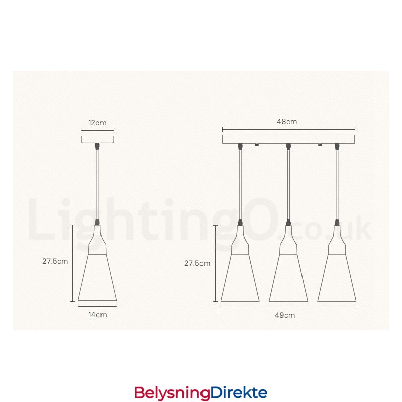 Moderne Tre Pendellampe Med 1 Lyskilde Og 3 Lyskilder Og Stoffskjerm