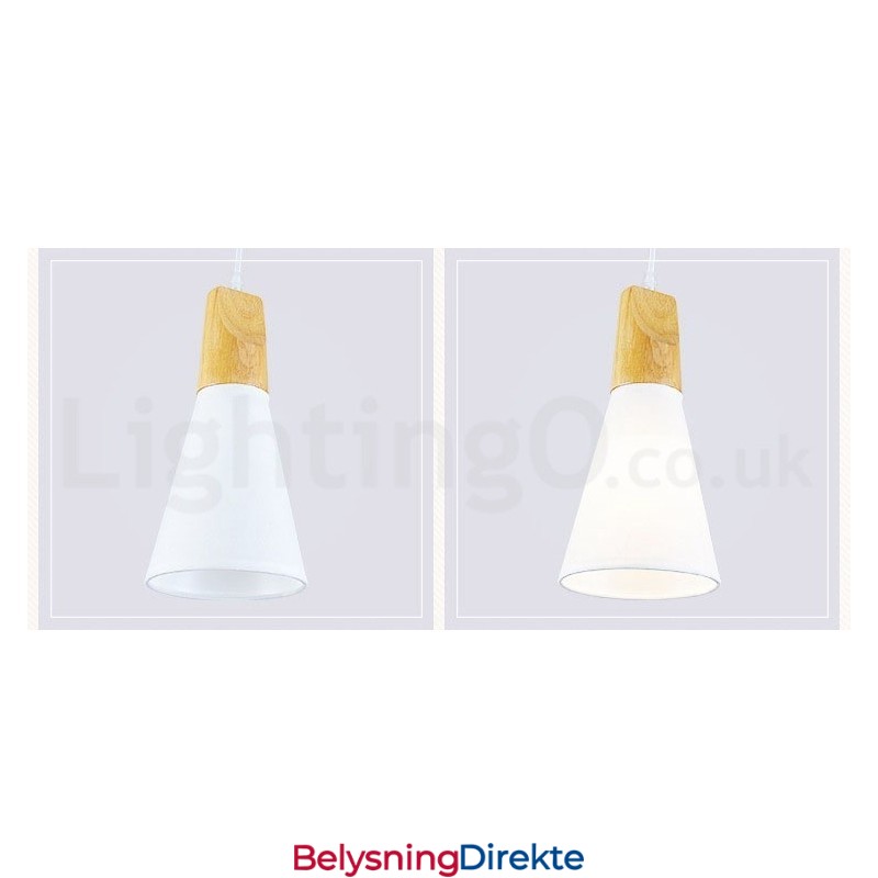 Moderne Tre Pendellampe Med 1 Lyskilde Og 3 Lyskilder Og Stoffskjerm