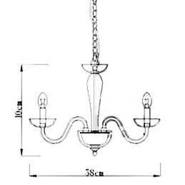 Krystallanhengslampe Med 4 Lys I Stearinlyspære