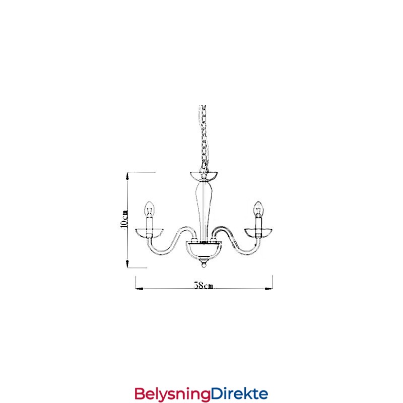 Krystallanhengslampe Med 4 Lys I Stearinlyspære