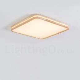 Ultratynn Rund Firkantet Rektangulær Taklampe I Tre, Heltre Taklampe Med Akrylskjerm, Nordisk Stil