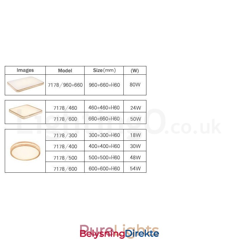 Ultratynn Rund Firkantet Rektangulær Taklampe I Tre, Heltre Taklampe Med Akrylskjerm, Nordisk Stil
