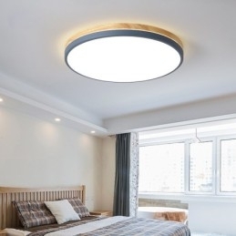 Dimbar Ultratynn Flerfarget Rund Tretaklampe Med Akrylskjerm Taklampe I Nordisk Stil