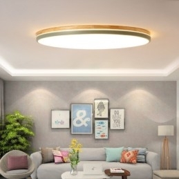 Dimbar Ultratynn Flerfarget Rund Tretaklampe Med Akrylskjerm Taklampe I Nordisk Stil