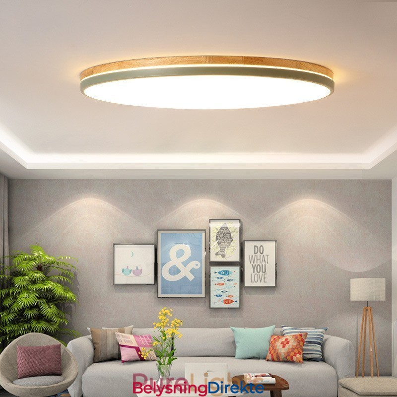 Dimbar Ultratynn Flerfarget Rund Tretaklampe Med Akrylskjerm Taklampe I Nordisk Stil