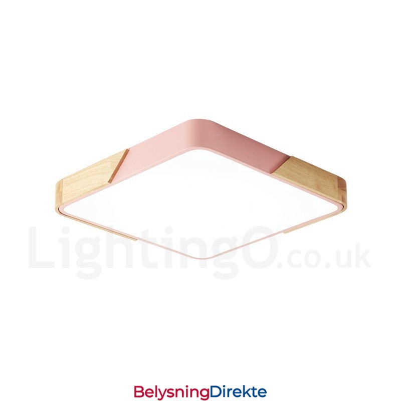 Dimbar Ultratynn Flerfarget Firkantet Tretaklampe Med Akrylskjerm Taklampe I Nordisk Stil