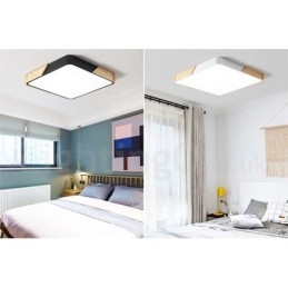 Dimbar Ultratynn Flerfarget Firkantet Tretaklampe Med Akrylskjerm Taklampe I Nordisk Stil