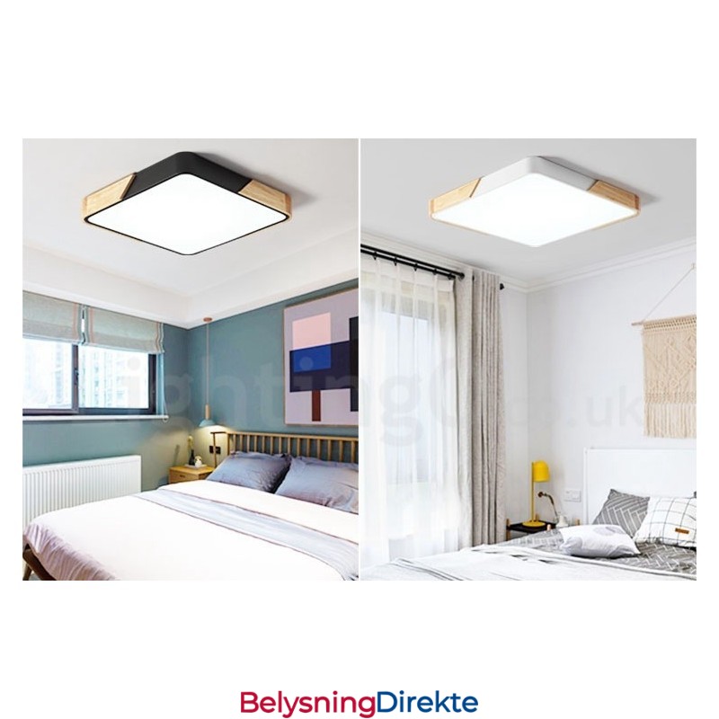 Dimbar Ultratynn Flerfarget Firkantet Tretaklampe Med Akrylskjerm Taklampe I Nordisk Stil