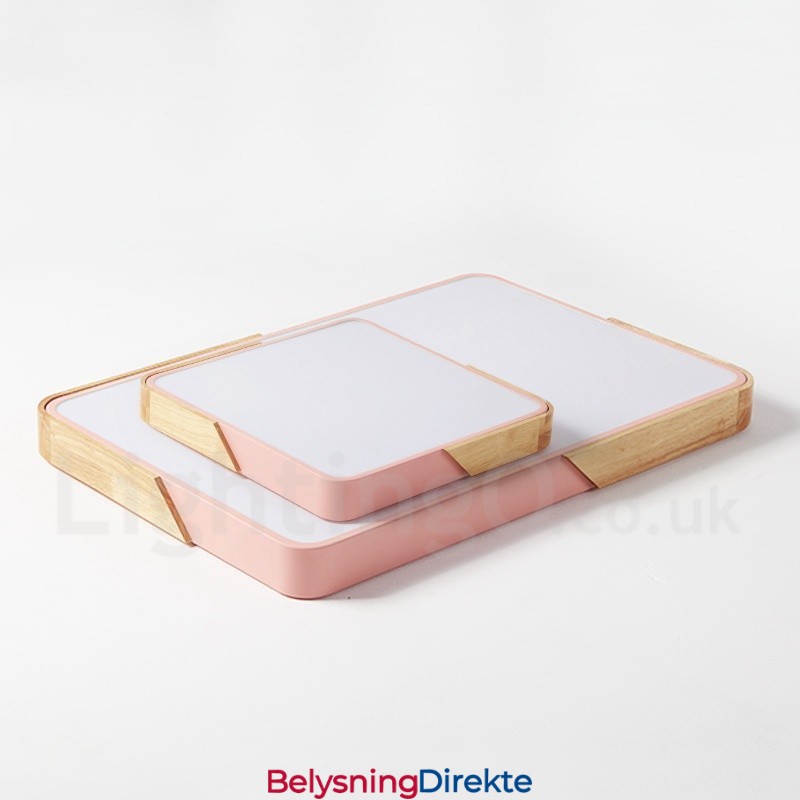 Dimbar Ultratynn Flerfarget Firkantet Tretaklampe Med Akrylskjerm Taklampe I Nordisk Stil