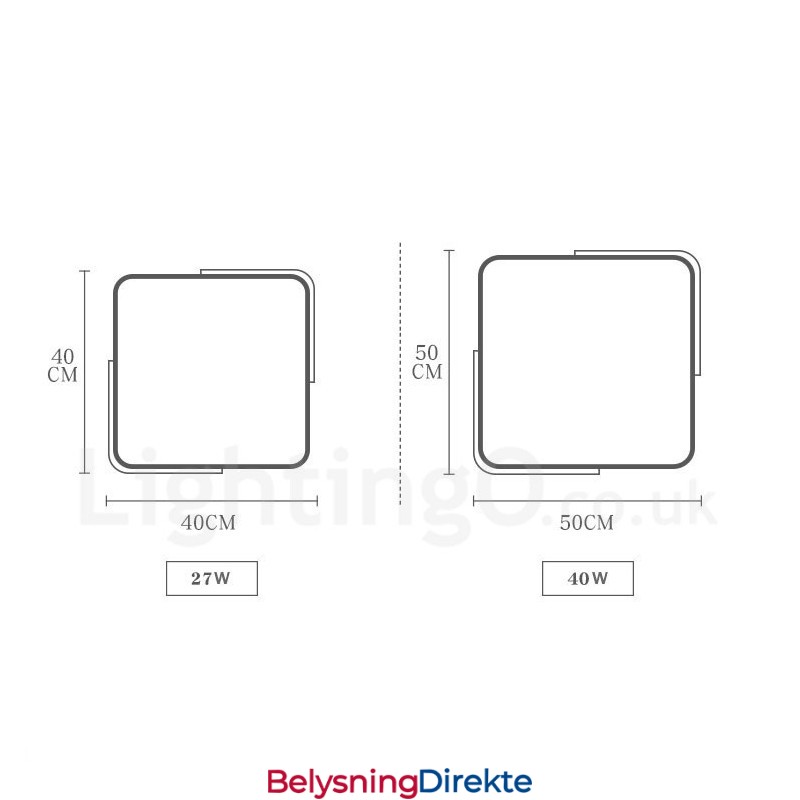 Dimbar Ultratynn Flerfarget Firkantet Tretaklampe Med Akrylskjerm Taklampe I Nordisk Stil