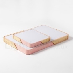 Dimbar Ultratynn Flerfarget Rektangulær Taklampe I Tre Med Akrylskjerm I Nordisk Stil