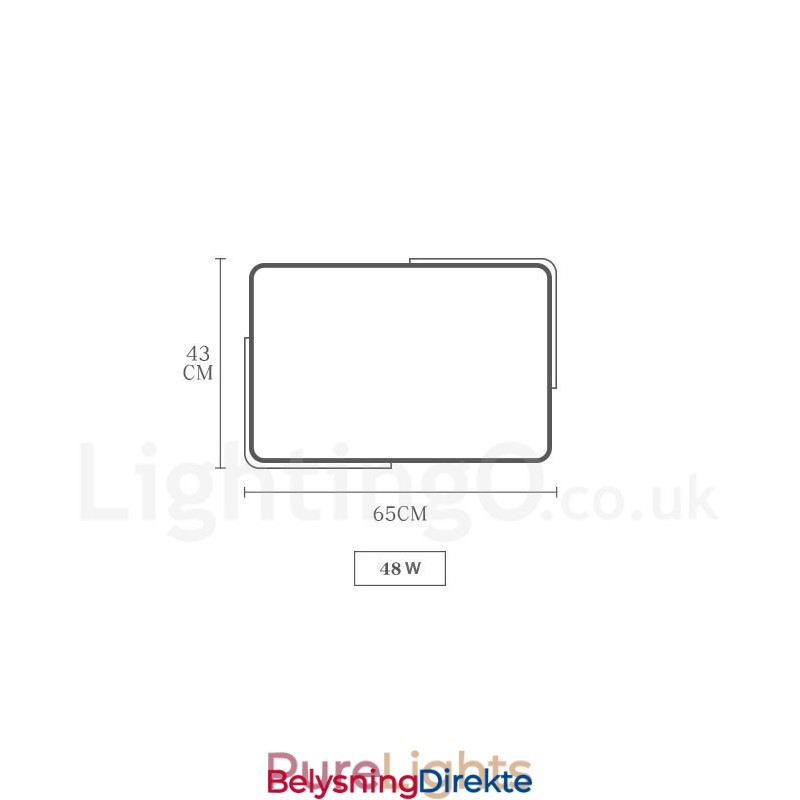 Dimbar Ultratynn Flerfarget Rektangulær Taklampe I Tre Med Akrylskjerm I Nordisk Stil