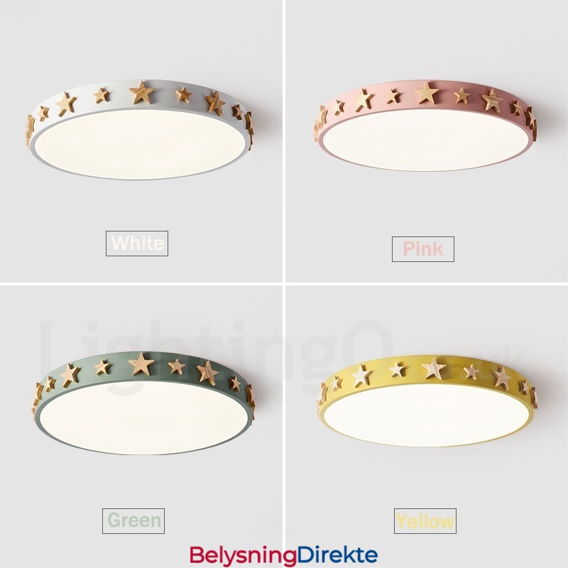 Dimbar Ultratynn Flerfarget Sirkulær Tretaklampe Med Akrylskjerm Taklampe I Nordisk Stil