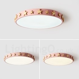 Dimbar Ultratynn Flerfarget Sirkulær Tretaklampe Med Akrylskjerm Taklampe I Nordisk Stil