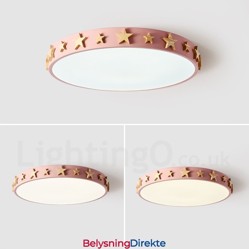 Dimbar Ultratynn Flerfarget Sirkulær Tretaklampe Med Akrylskjerm Taklampe I Nordisk Stil