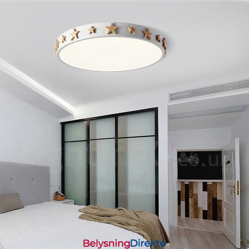 Dimbar Ultratynn Flerfarget Sirkulær Tretaklampe Med Akrylskjerm Taklampe I Nordisk Stil