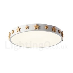 Dimbar Ultratynn Flerfarget Sirkulær Tretaklampe Med Akrylskjerm Taklampe I Nordisk Stil