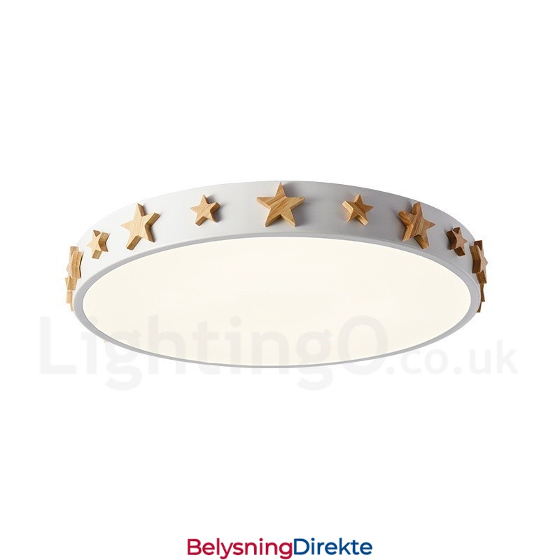 Dimbar Ultratynn Flerfarget Sirkulær Tretaklampe Med Akrylskjerm Taklampe I Nordisk Stil