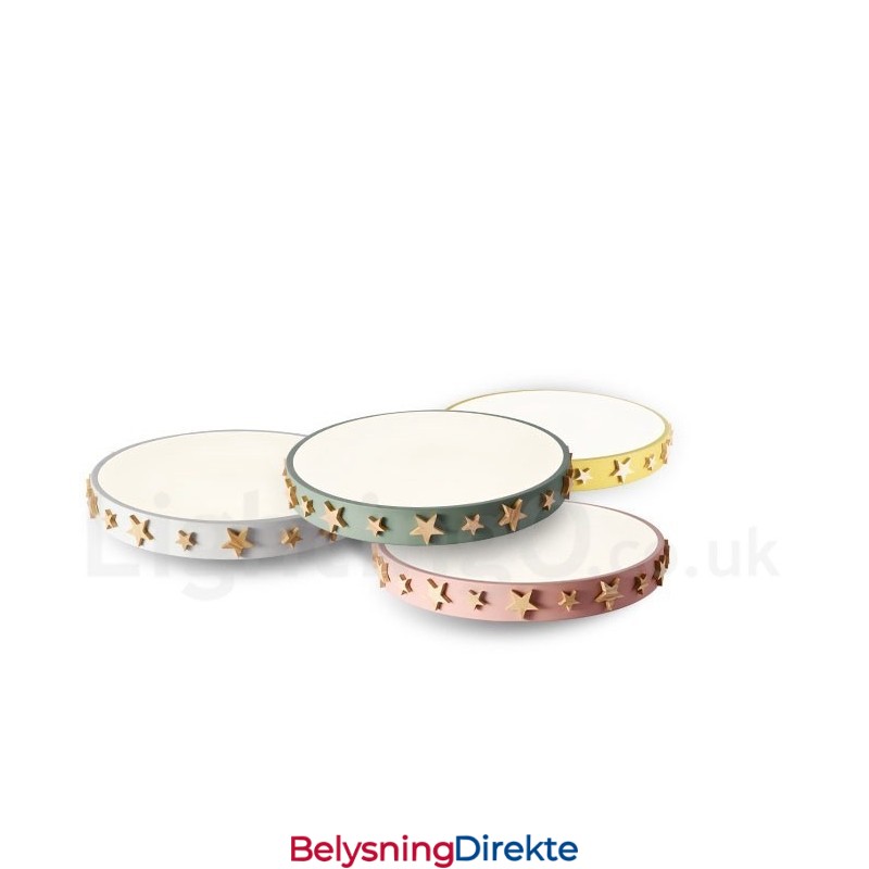 Dimbar Ultratynn Flerfarget Sirkulær Tretaklampe Med Akrylskjerm Taklampe I Nordisk Stil