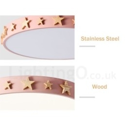 Dimbar Ultratynn Flerfarget Sirkulær Tretaklampe Med Akrylskjerm Taklampe I Nordisk Stil