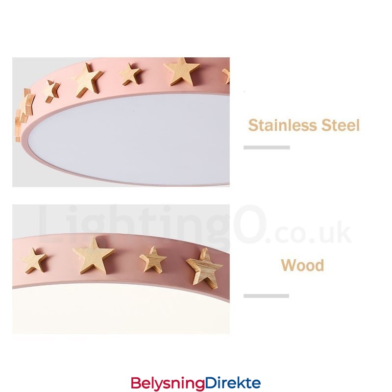 Dimbar Ultratynn Flerfarget Sirkulær Tretaklampe Med Akrylskjerm Taklampe I Nordisk Stil