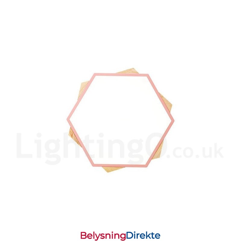 Dimmbar Flerfarget Sekskantet Tretaklampe Med Akrylskjerm Taklampe I Nordisk Stil