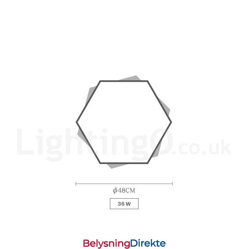 Dimmbar Flerfarget Sekskantet Tretaklampe Med Akrylskjerm Taklampe I Nordisk Stil