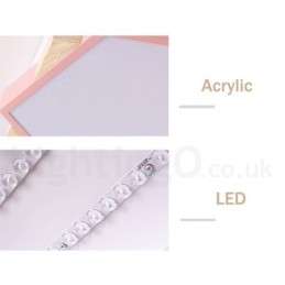 Dimmbar Flerfarget Sekskantet Tretaklampe Med Akrylskjerm Taklampe I Nordisk Stil