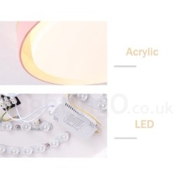 Dimmbar Flerfarget Sirkulær Taklampe I Tre Med Akrylskjerm I Nordisk Stil