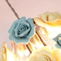 Flerfarget Blomstermakro-Taklampe Med Glassskjerm