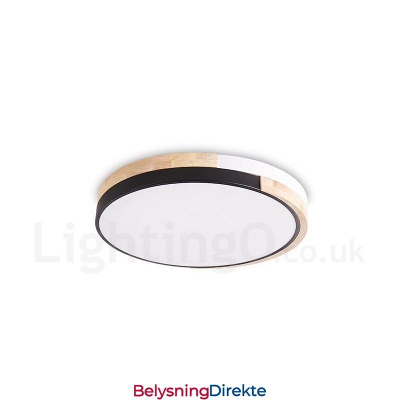 Dimmbar Flerfarget Rund Tretaklampe Med Akrylskjerm Taklampe I Nordisk Stil