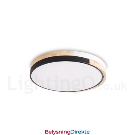 Dimmbar Flerfarget Rund Tretaklampe Med Akrylskjerm Taklampe I Nordisk Stil