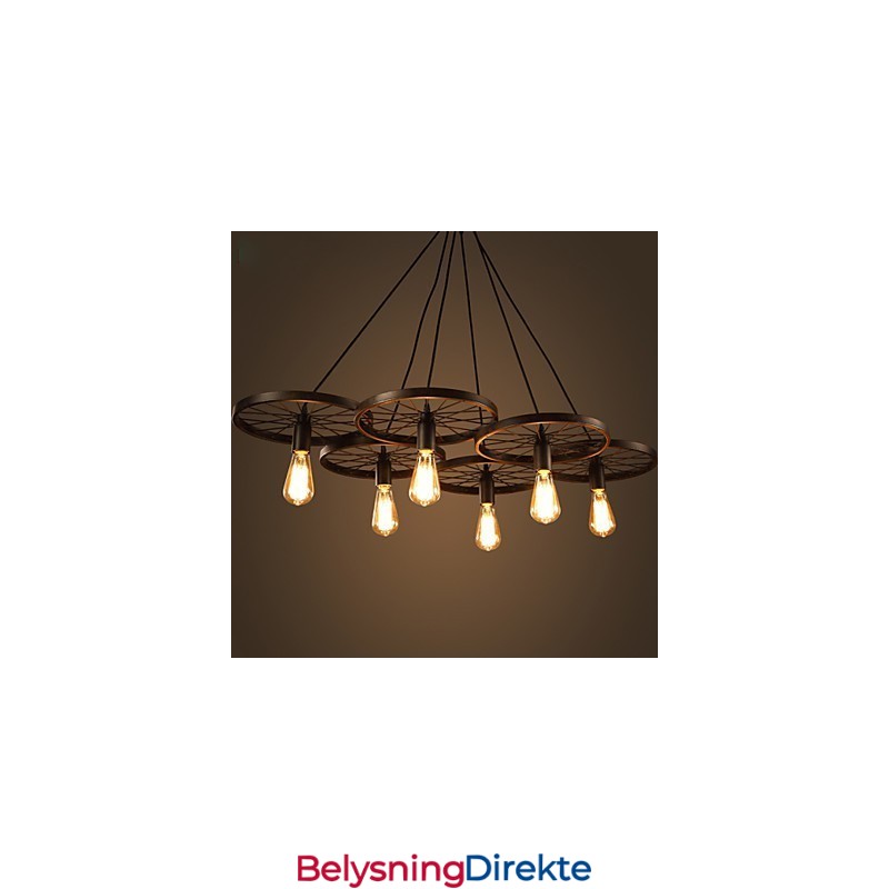 Industriell Smijernslysekrone I Loftstil, Kafé- Og Hjullysekrone