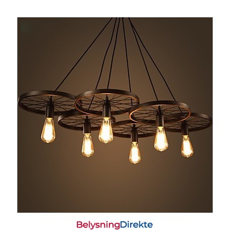 Industriell Smijernslysekrone I Loftstil, Kafé- Og Hjullysekrone