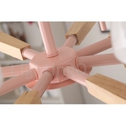 6 Lys, 8 Lys, Flerfarget Anhengslampe I Makrontre Med Glassskjermer, Lysekrone I Nordisk Stil