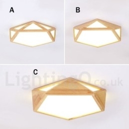 Dimmbar Taklampe I Tre I Flere Stiler Med Akrylskjerm I Nordisk Stil