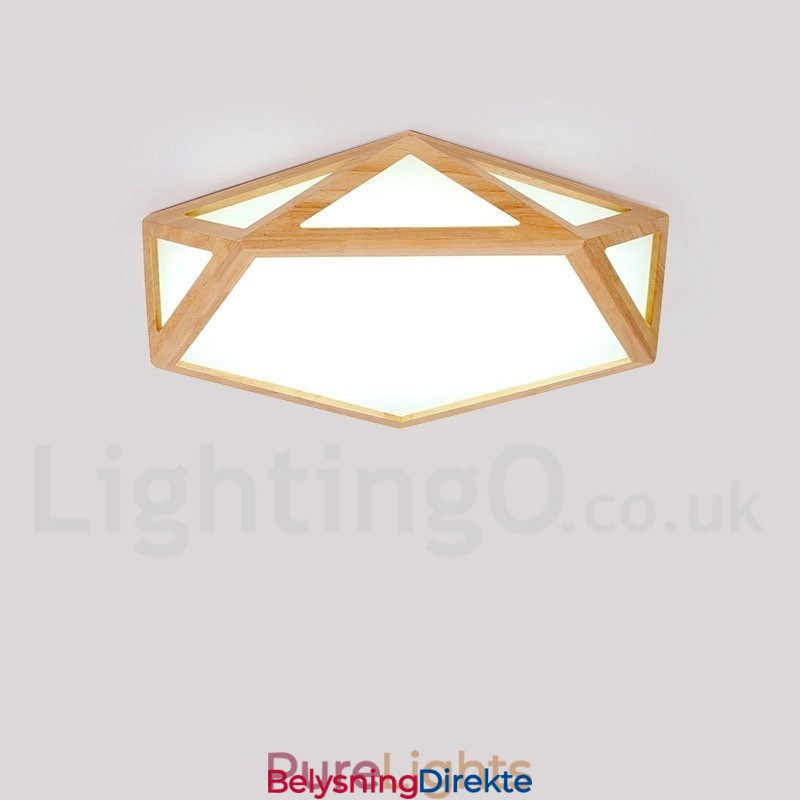 Dimmbar Taklampe I Tre I Flere Stiler Med Akrylskjerm I Nordisk Stil