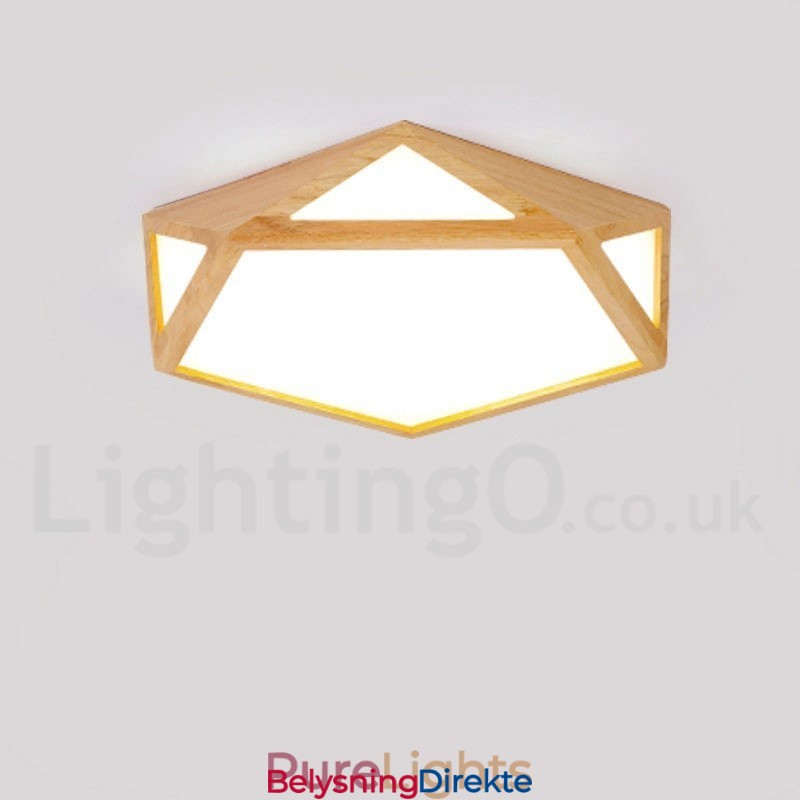 Dimmbar Taklampe I Tre I Flere Stiler Med Akrylskjerm I Nordisk Stil