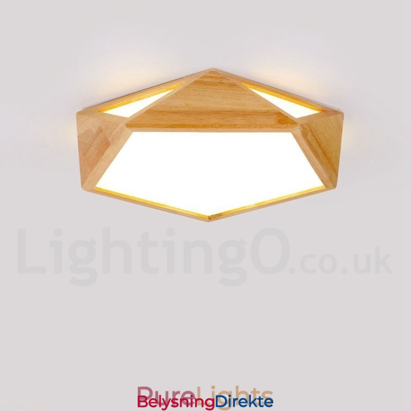 Dimmbar Taklampe I Tre I Flere Stiler Med Akrylskjerm I Nordisk Stil