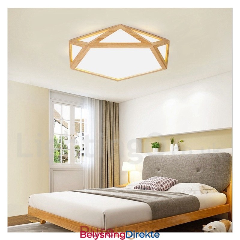 Dimmbar Taklampe I Tre I Flere Stiler Med Akrylskjerm I Nordisk Stil