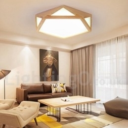 Dimmbar Taklampe I Tre I Flere Stiler Med Akrylskjerm I Nordisk Stil