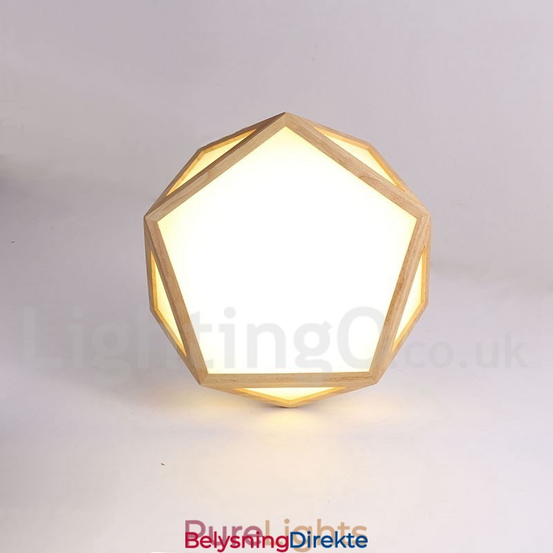 Dimmbar Taklampe I Tre I Flere Stiler Med Akrylskjerm I Nordisk Stil