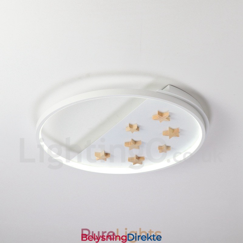 Dimmbar Hvite Stjerner Rund Tre Taklampe Ultratynn Taklampe Kan Også Brukes Som Vegglampe