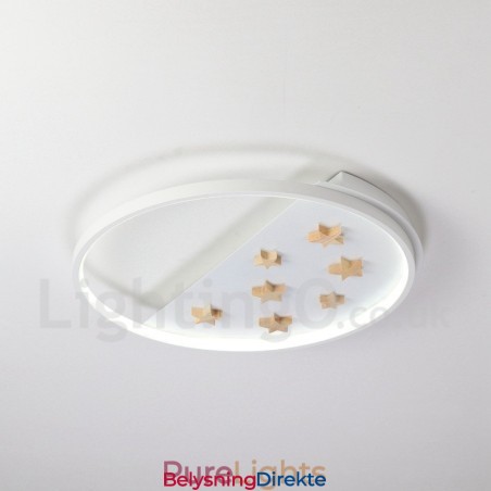 Dimmbar Hvite Stjerner Rund Tre Taklampe Ultratynn Taklampe Kan Også Brukes Som Vegglampe