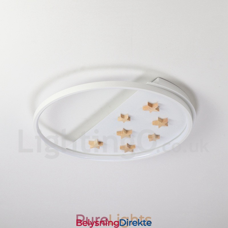 Dimmbar Hvite Stjerner Rund Tre Taklampe Ultratynn Taklampe Kan Også Brukes Som Vegglampe