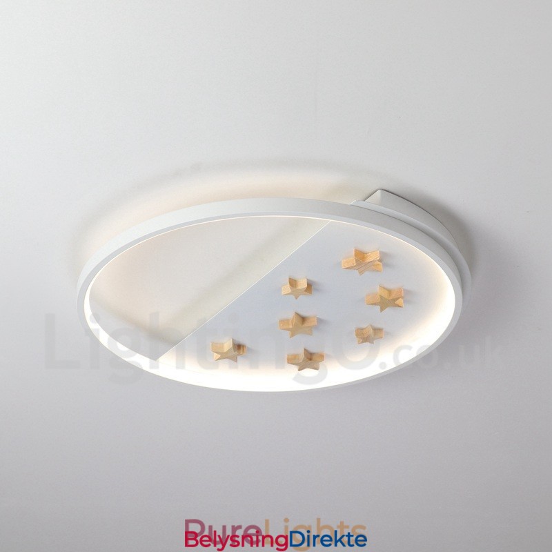 Dimmbar Hvite Stjerner Rund Tre Taklampe Ultratynn Taklampe Kan Også Brukes Som Vegglampe