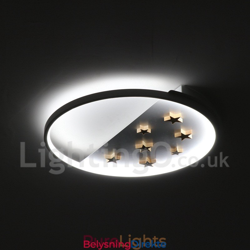 Dimmbar Hvite Stjerner Rund Tre Taklampe Ultratynn Taklampe Kan Også Brukes Som Vegglampe