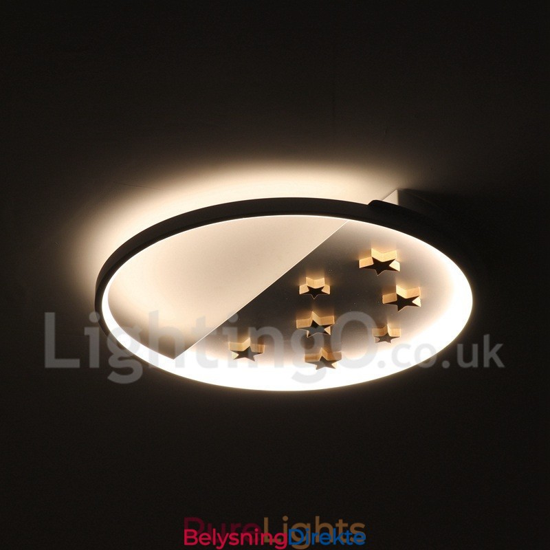 Dimmbar Hvite Stjerner Rund Tre Taklampe Ultratynn Taklampe Kan Også Brukes Som Vegglampe