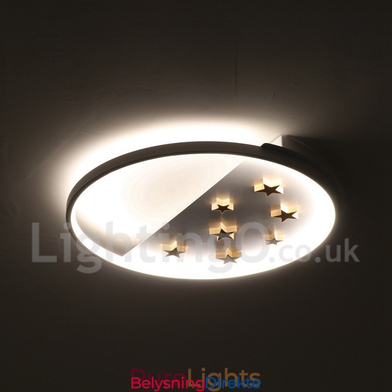 Dimmbar Hvite Stjerner Rund Tre Taklampe Ultratynn Taklampe Kan Også Brukes Som Vegglampe