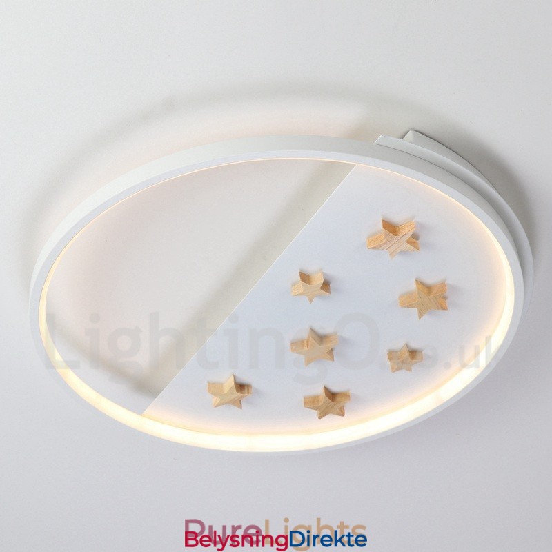 Dimmbar Hvite Stjerner Rund Tre Taklampe Ultratynn Taklampe Kan Også Brukes Som Vegglampe